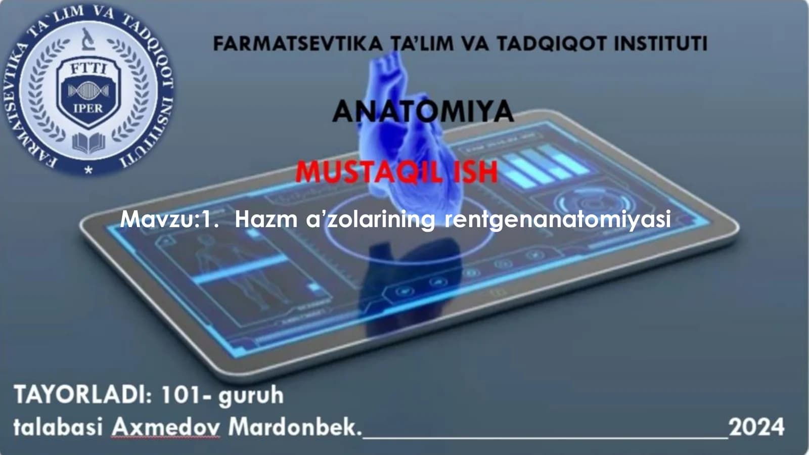 Hazm a’zolarining rentgenanatomiyasi