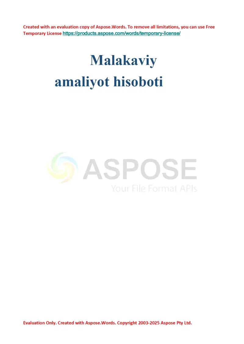 Maple hisobot