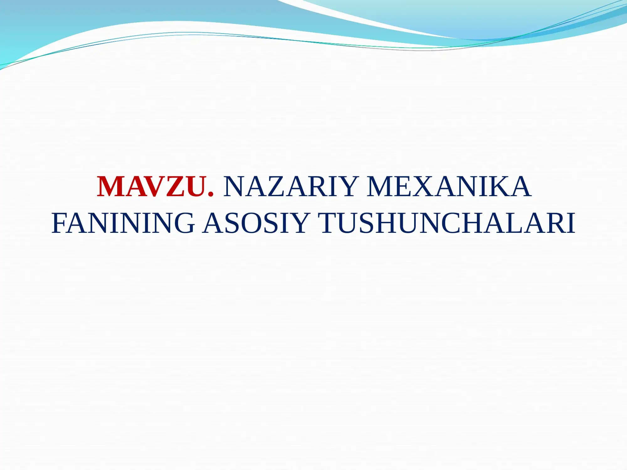 Nazariy mexanika