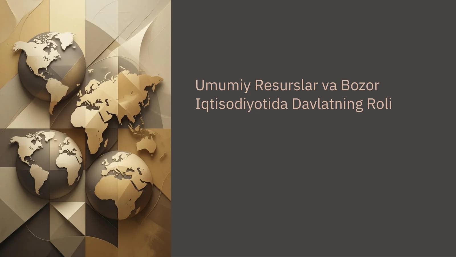 Umumiy Resurslar va Bozor