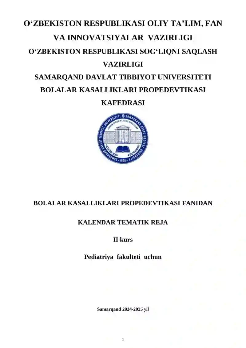 Bolalar kasalliklari propedevtikasi moduli