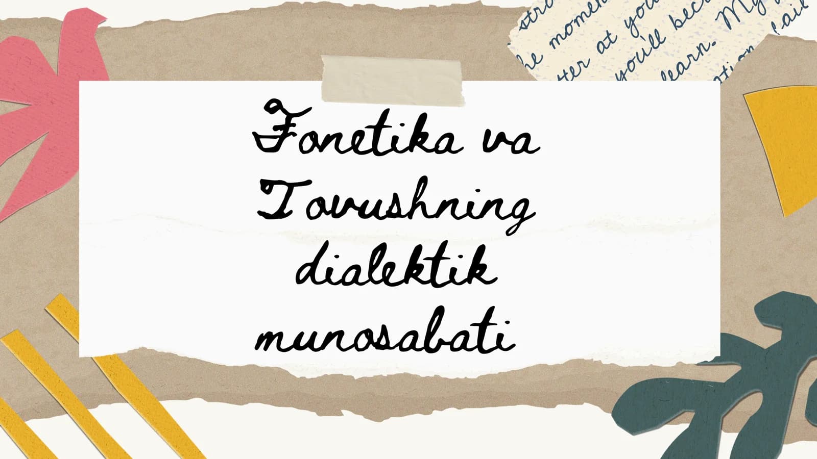Fonetika va Tovushning dialektik munosabati