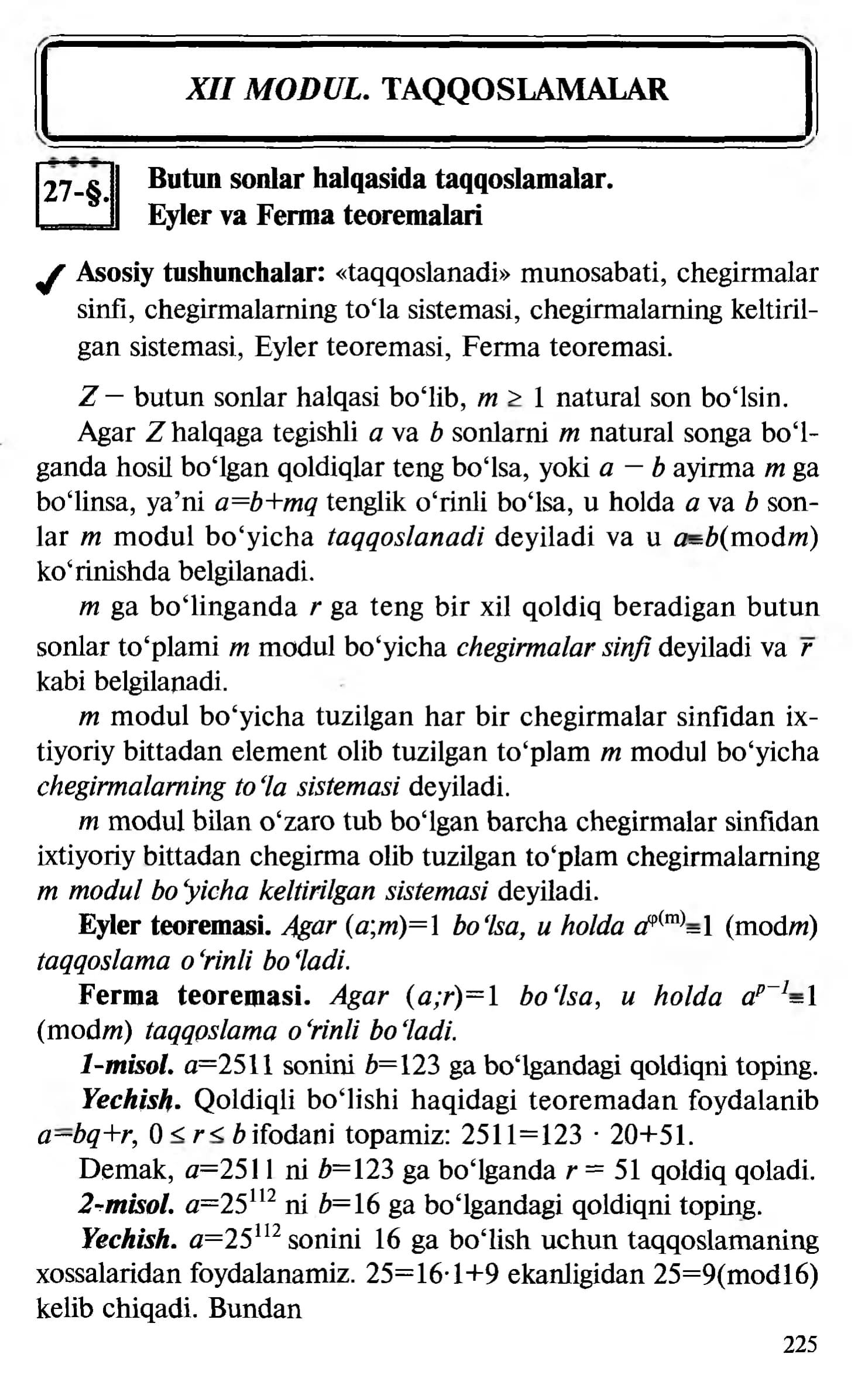 XII MODUL. TAQQOSLAMALAR