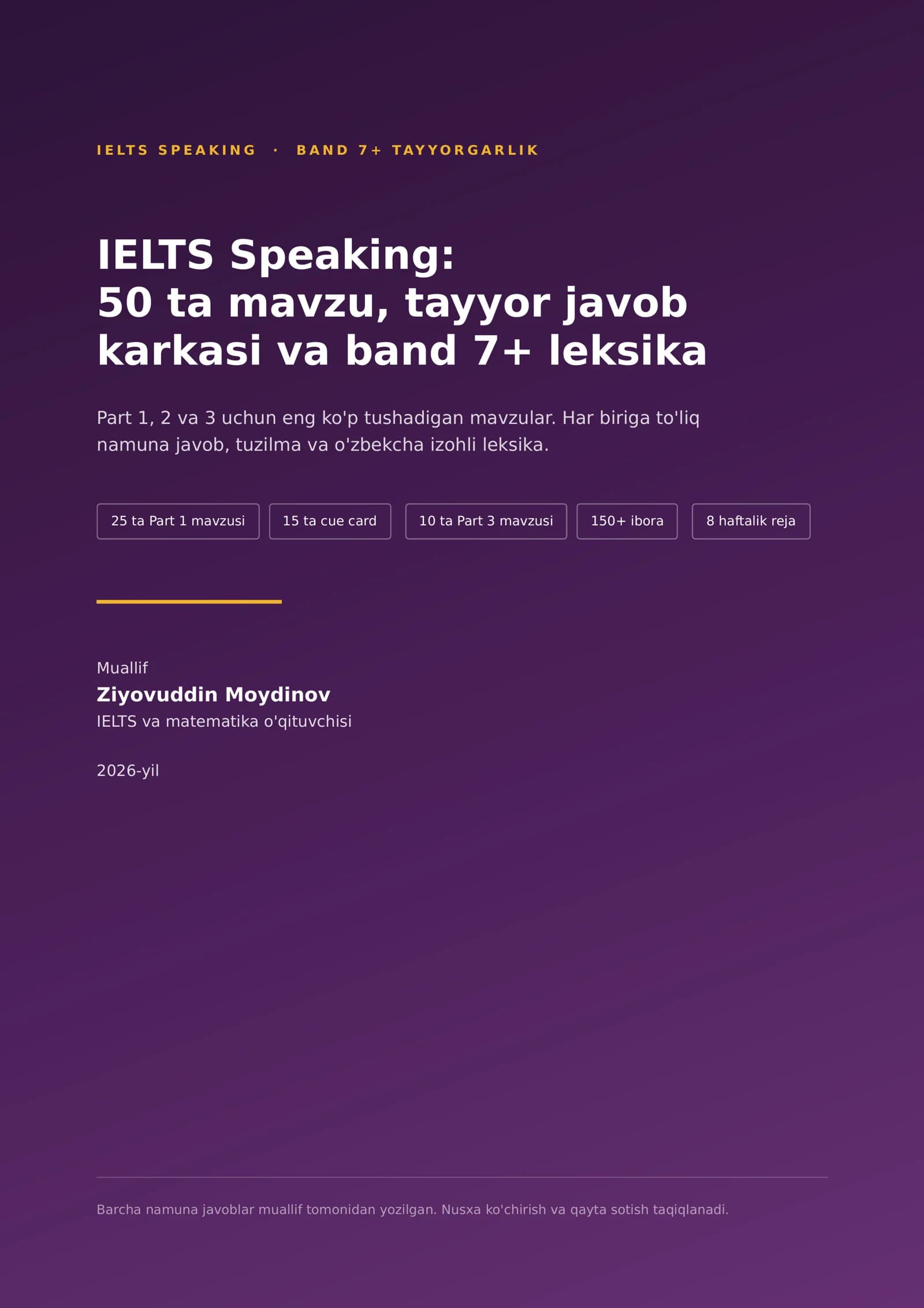 IELTS Speaking: Band 7+ tayyorlik
