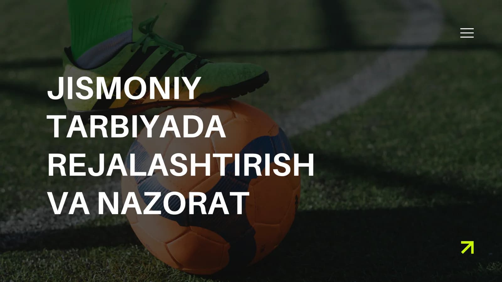 Jismoniy Tarbiyada Rejalashtirish va Nazorat