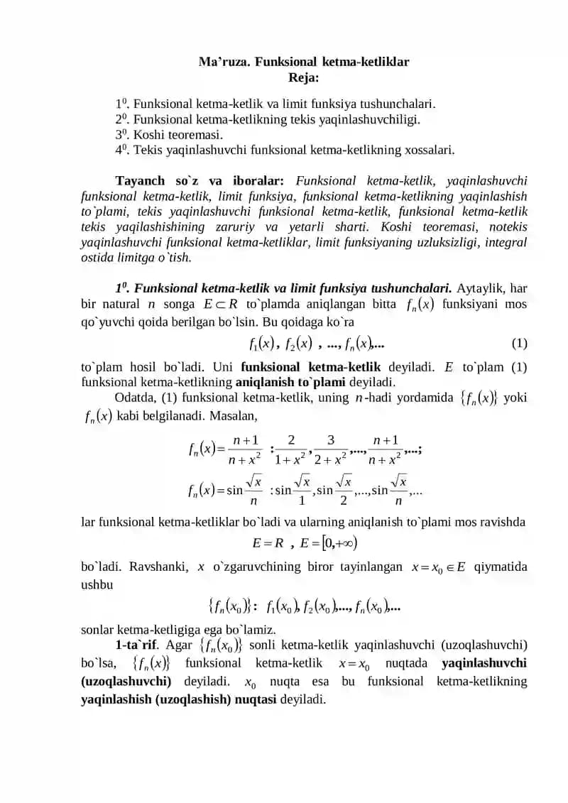 Funksional ketma-ketliklar