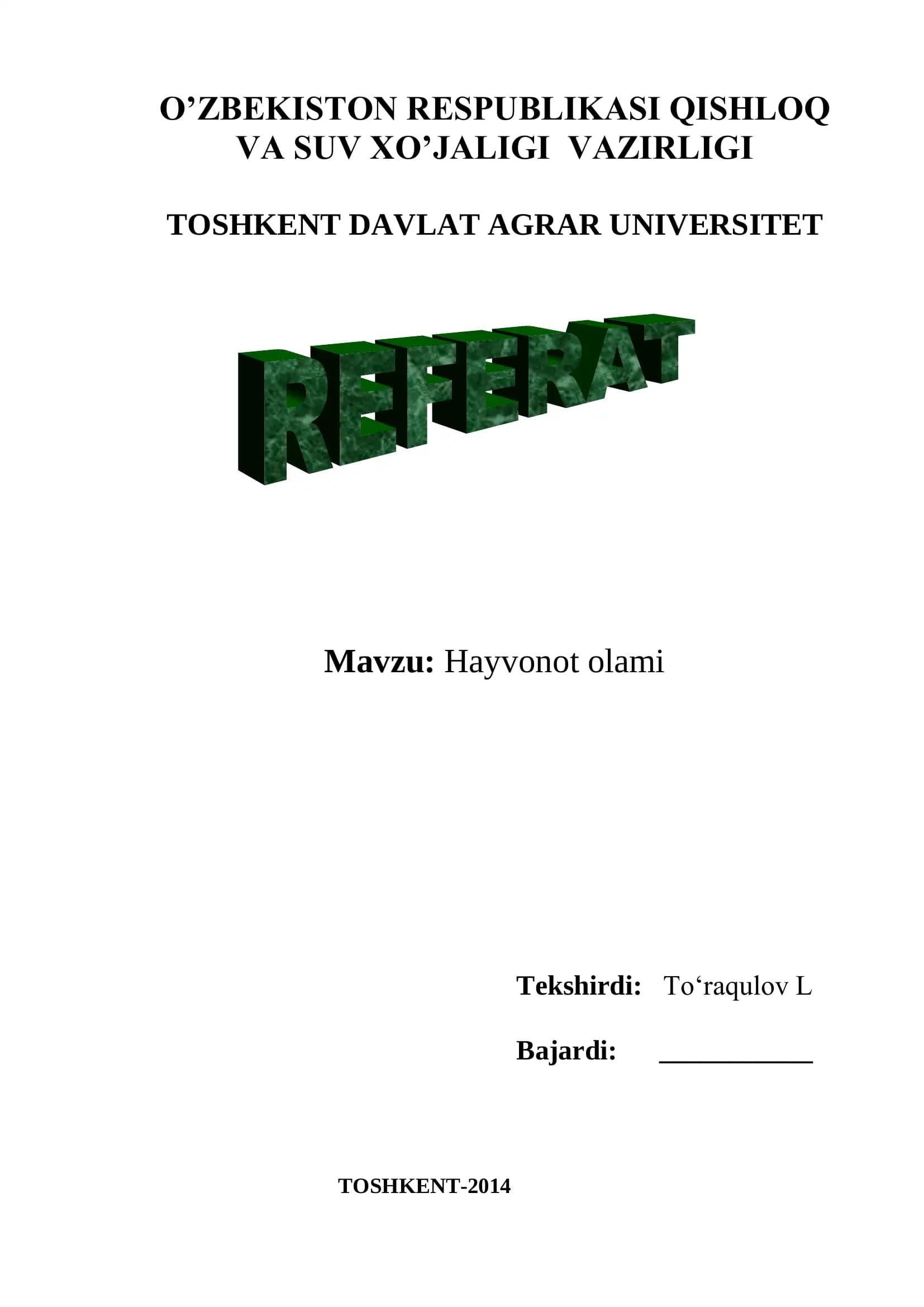 Hayvonot olami