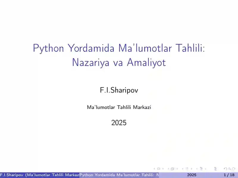 Python malumotlari tahlili