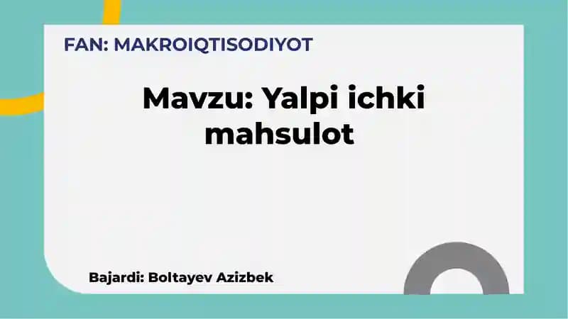 Yalpi ichki mahsulot