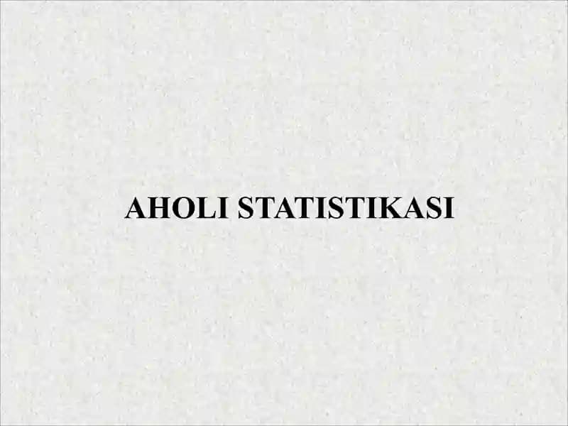 Aholi statistikasi