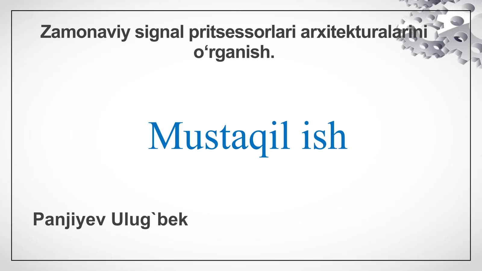 Zamonaviy signal pritsessorlari arxitekturalarini o‘rganish
