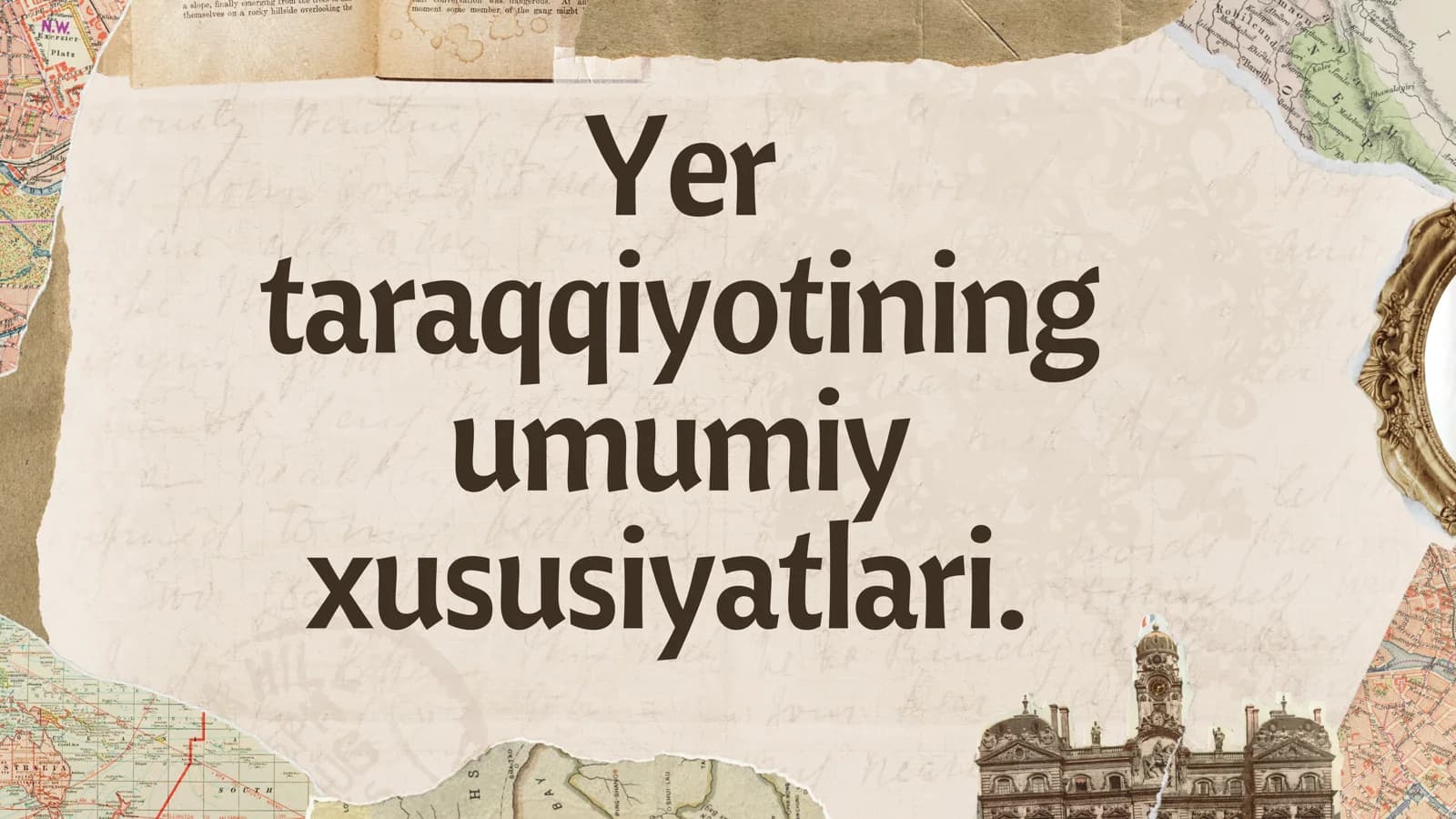 Yerning paydo bo'lishi va dastlabki taraqqiyot bosqichlari