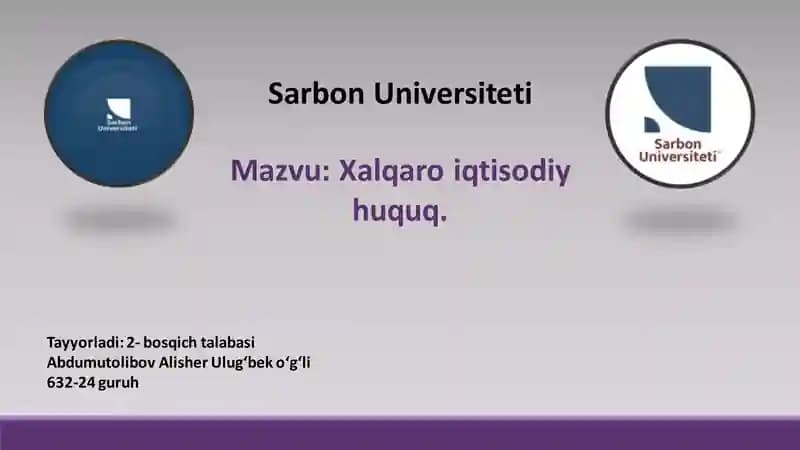 Xalqaro Iqtisodiy Huquq