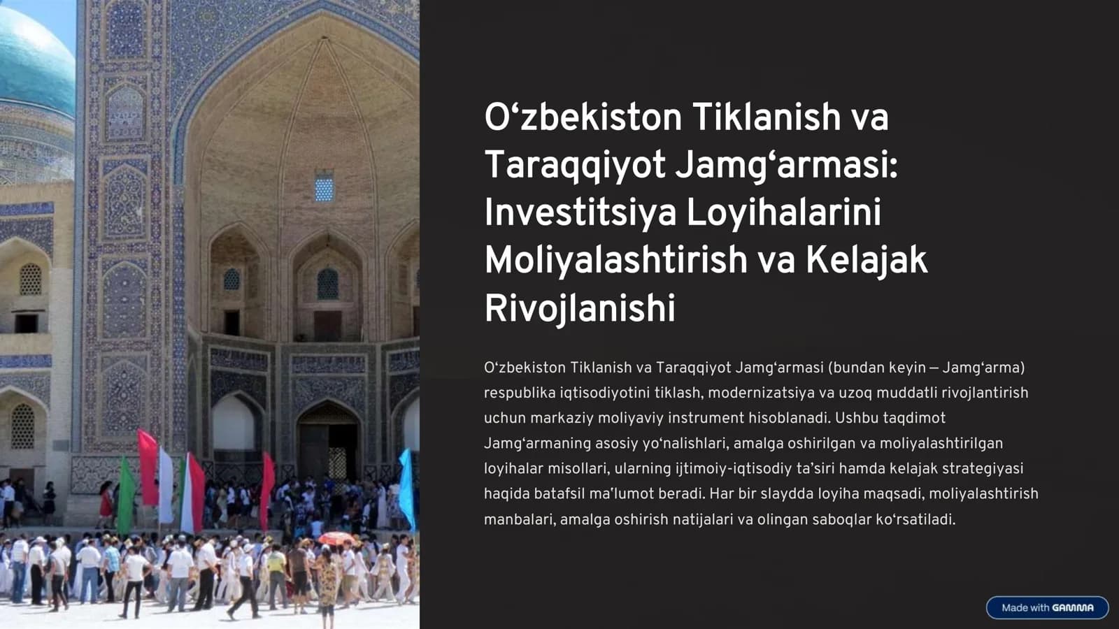 O‘zbekiston Tiklanish va Taraqqiyot Jamg‘armasi