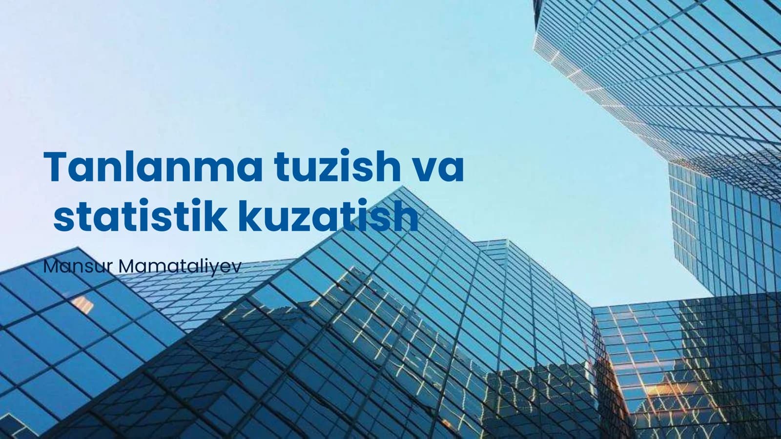 Tanlanma tuzish va statistik kuzatish
