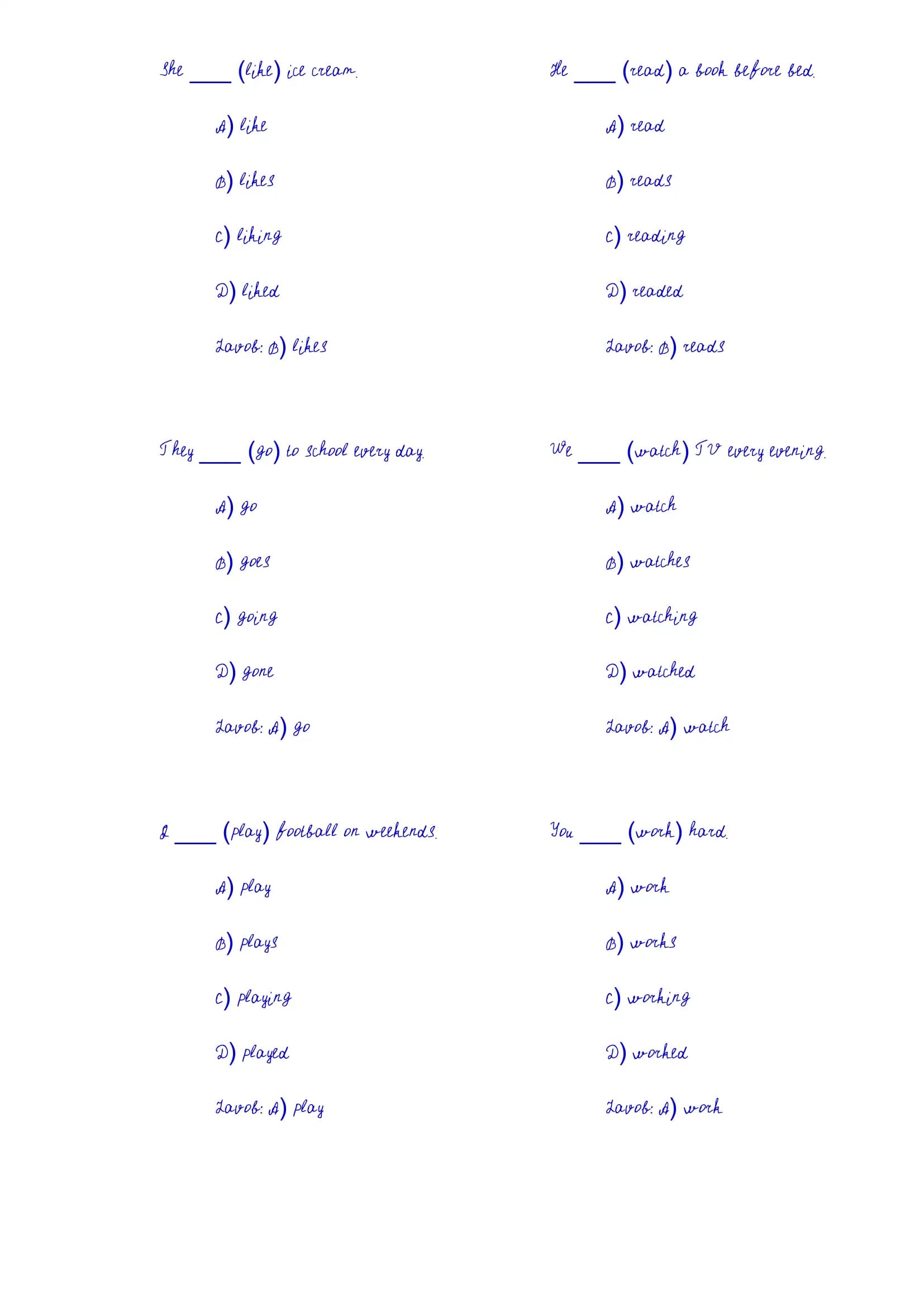 English Grammar Quiz