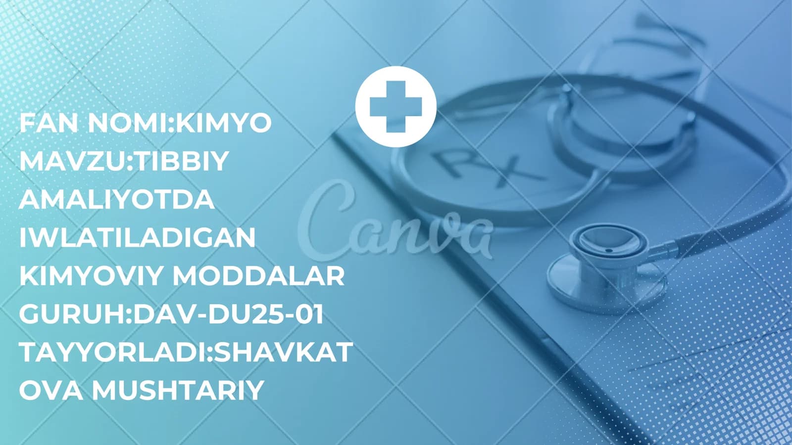 TIBBIY AMALIYOTDA IWLATILADIGAN KIMYOVIY MODDALAR