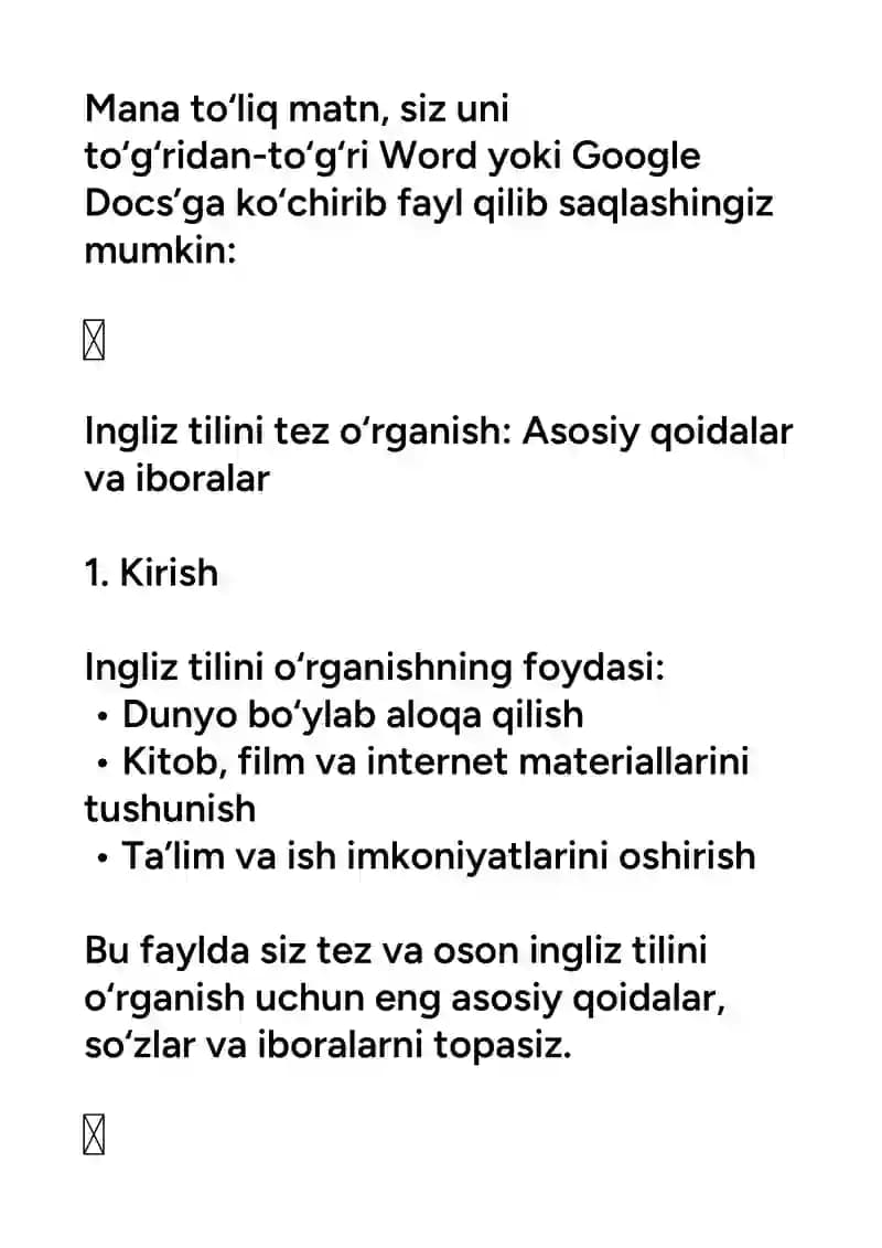 Ingliz tilini tez o‘rganish