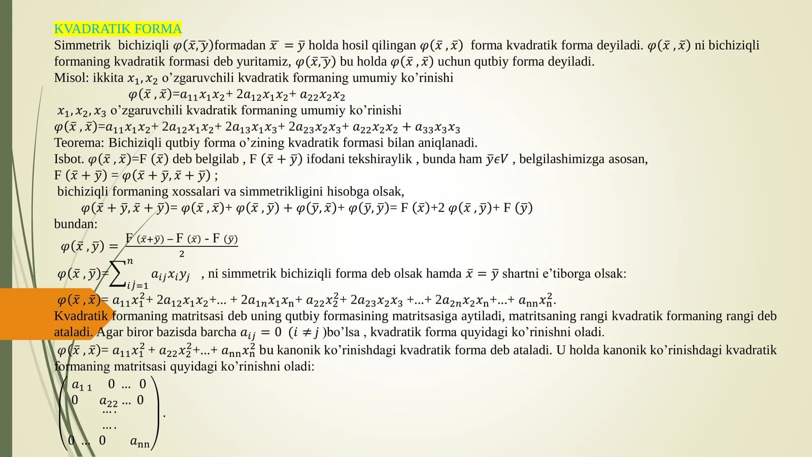 kvadratik forma