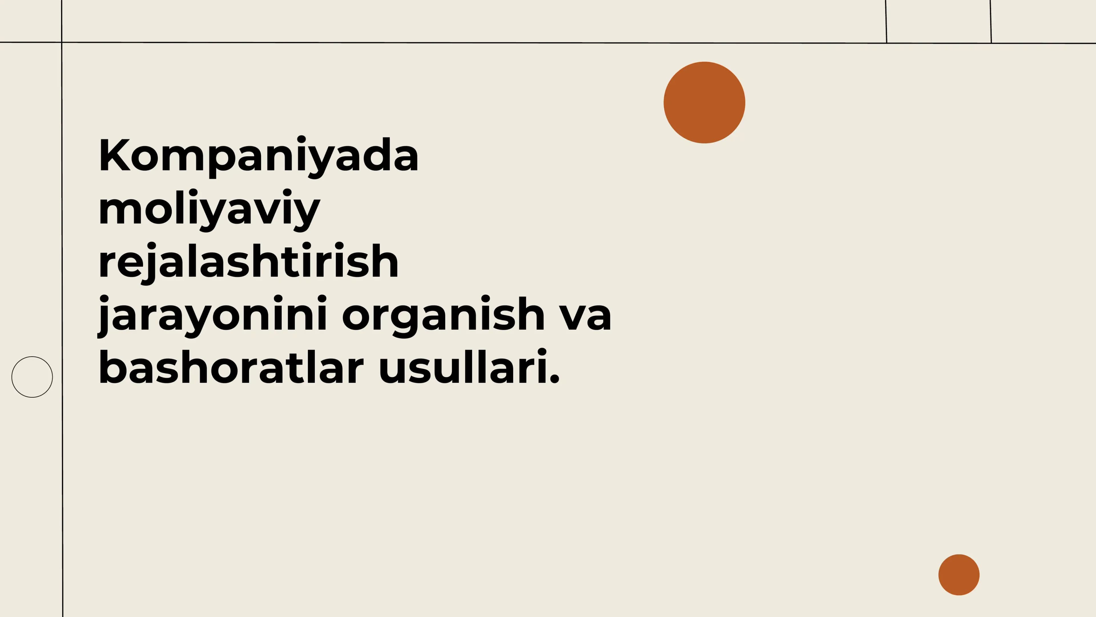 Moliyaviy rejalashtirish jarayoni