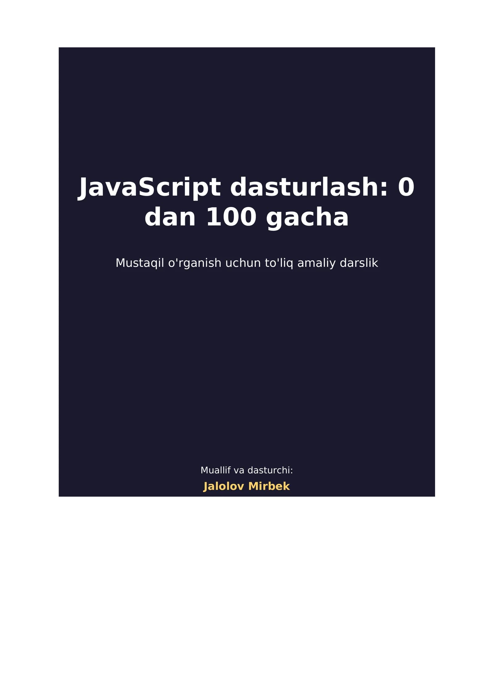JavaScript dasturlash