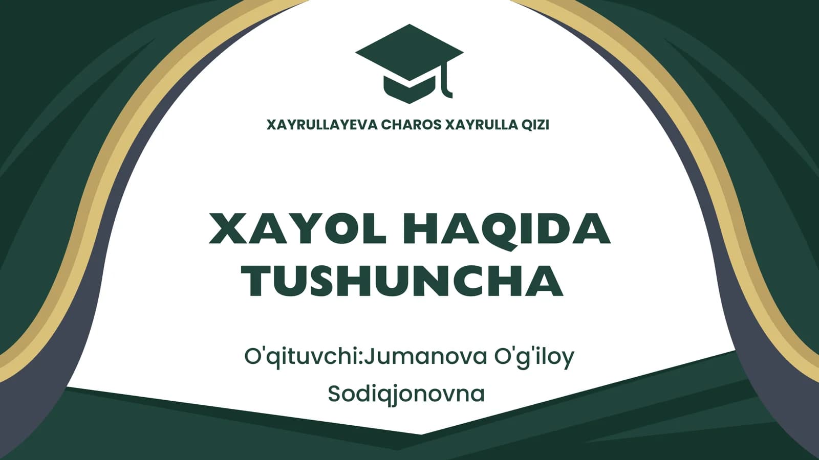 xayol haqida tushuncha prezentatsiya