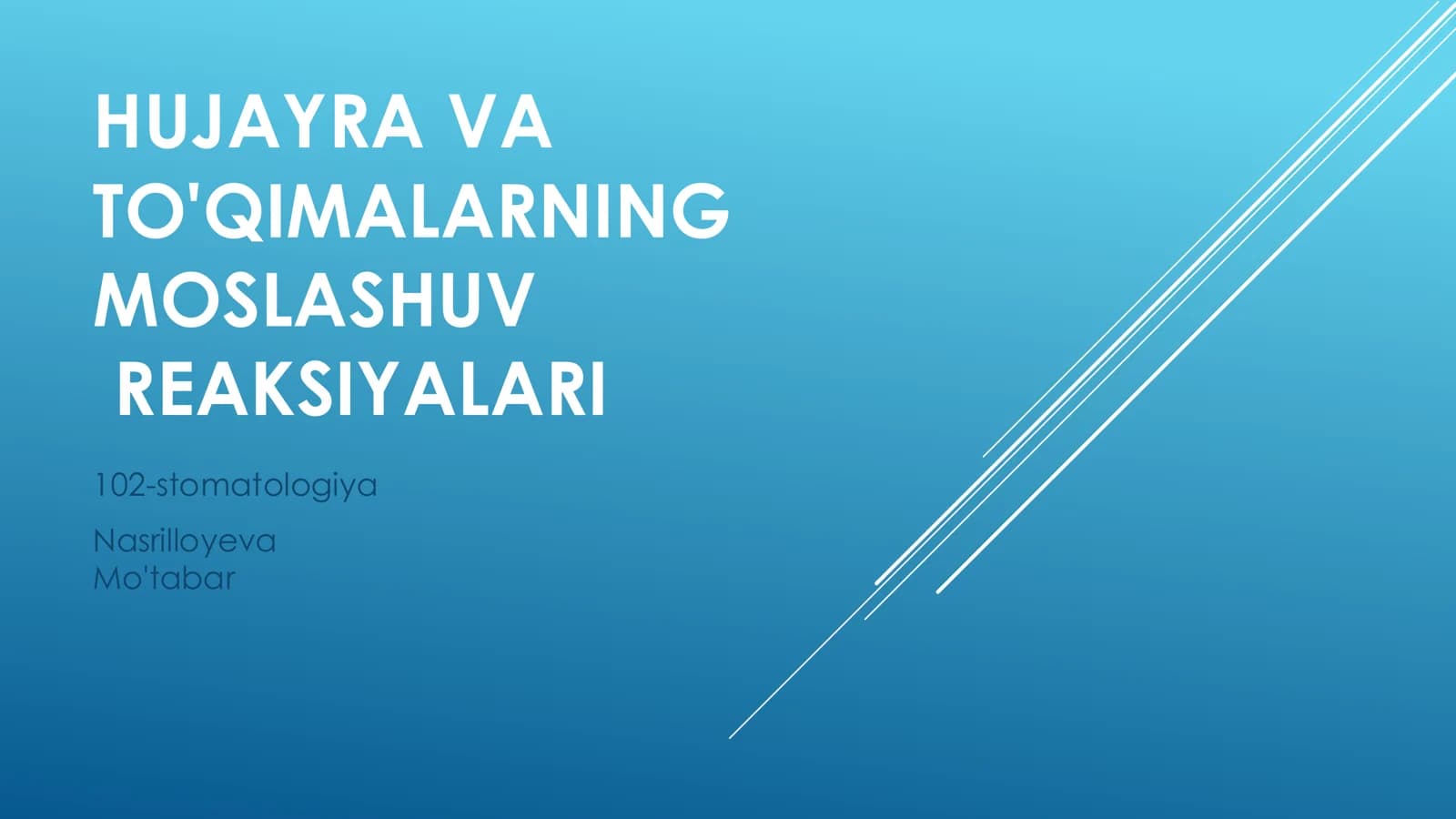 Hujayra va to'qimalari moslashuv reaksiyalari