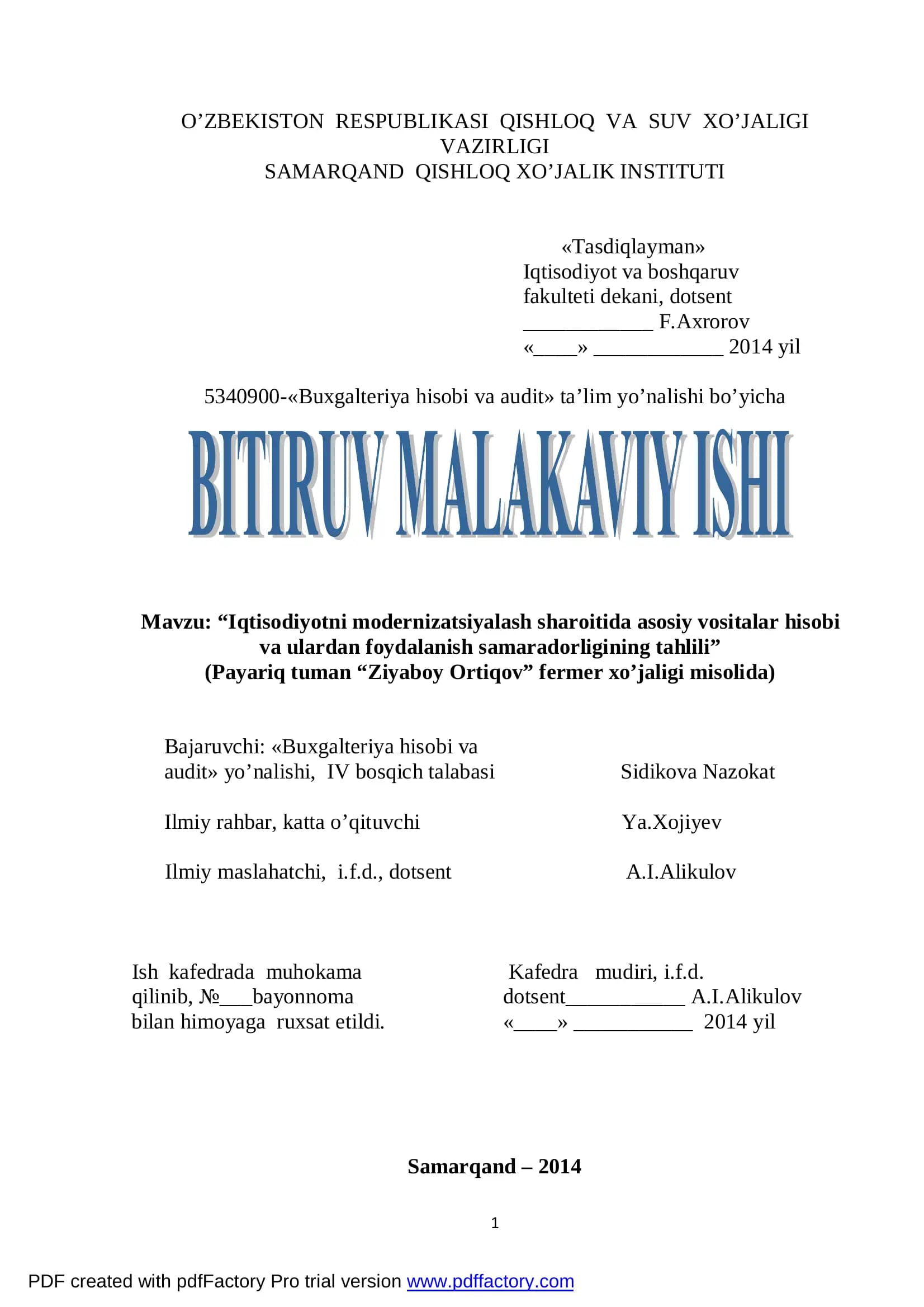 Buxgalteriya hisobi va audit