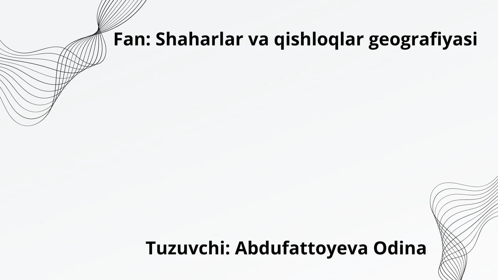 Shaharlar va qishloqlar geografiyasi