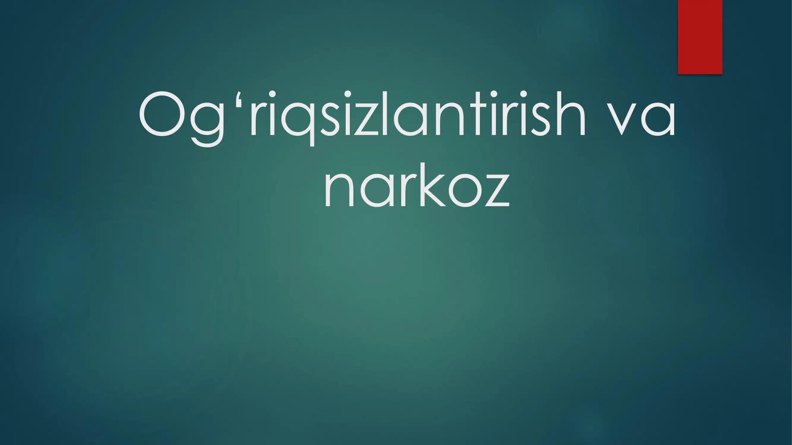 MAXALLIY ANЕSTЕZIYA DORI VOSITALARI