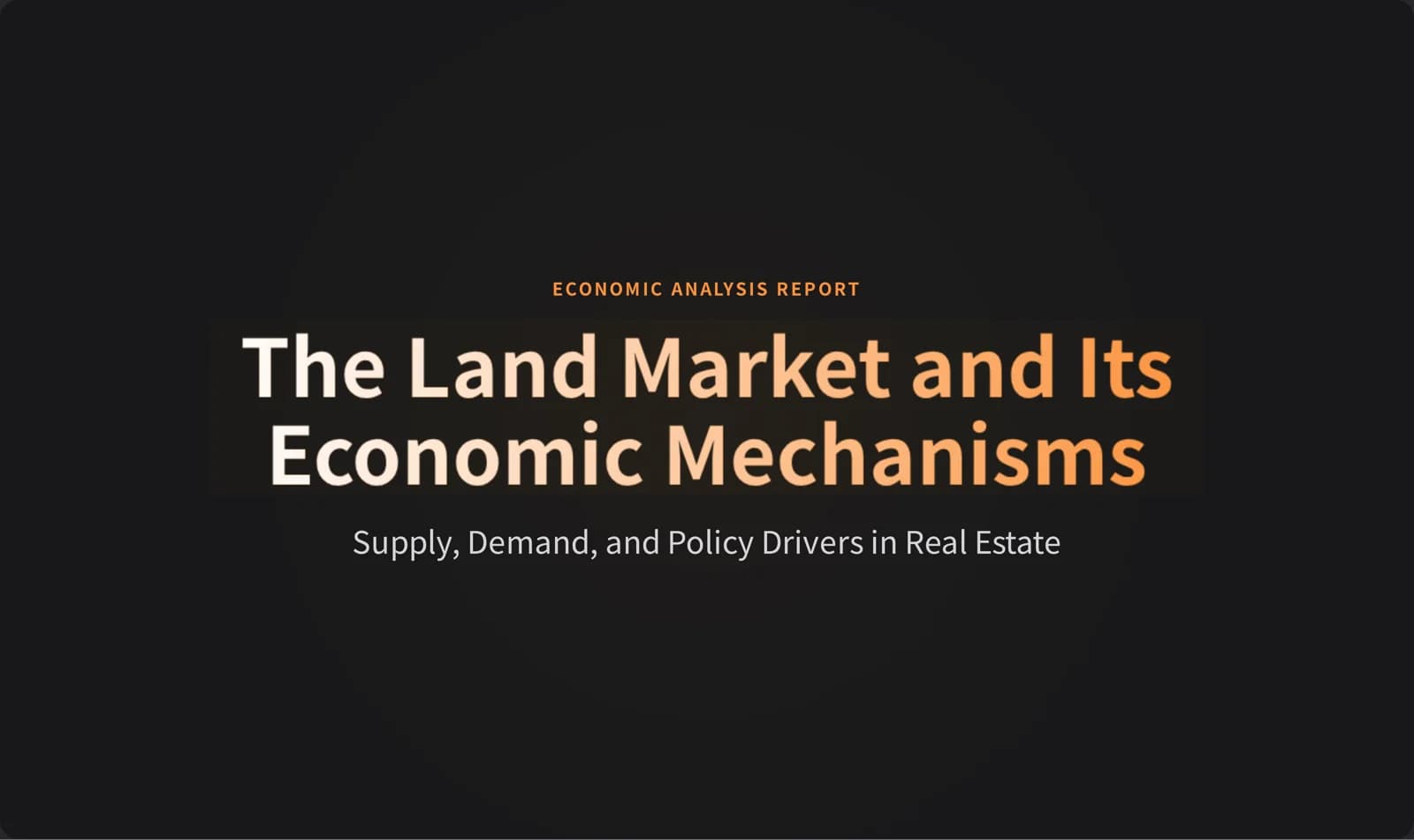 ECONOMIC ANALYSIS REPORT