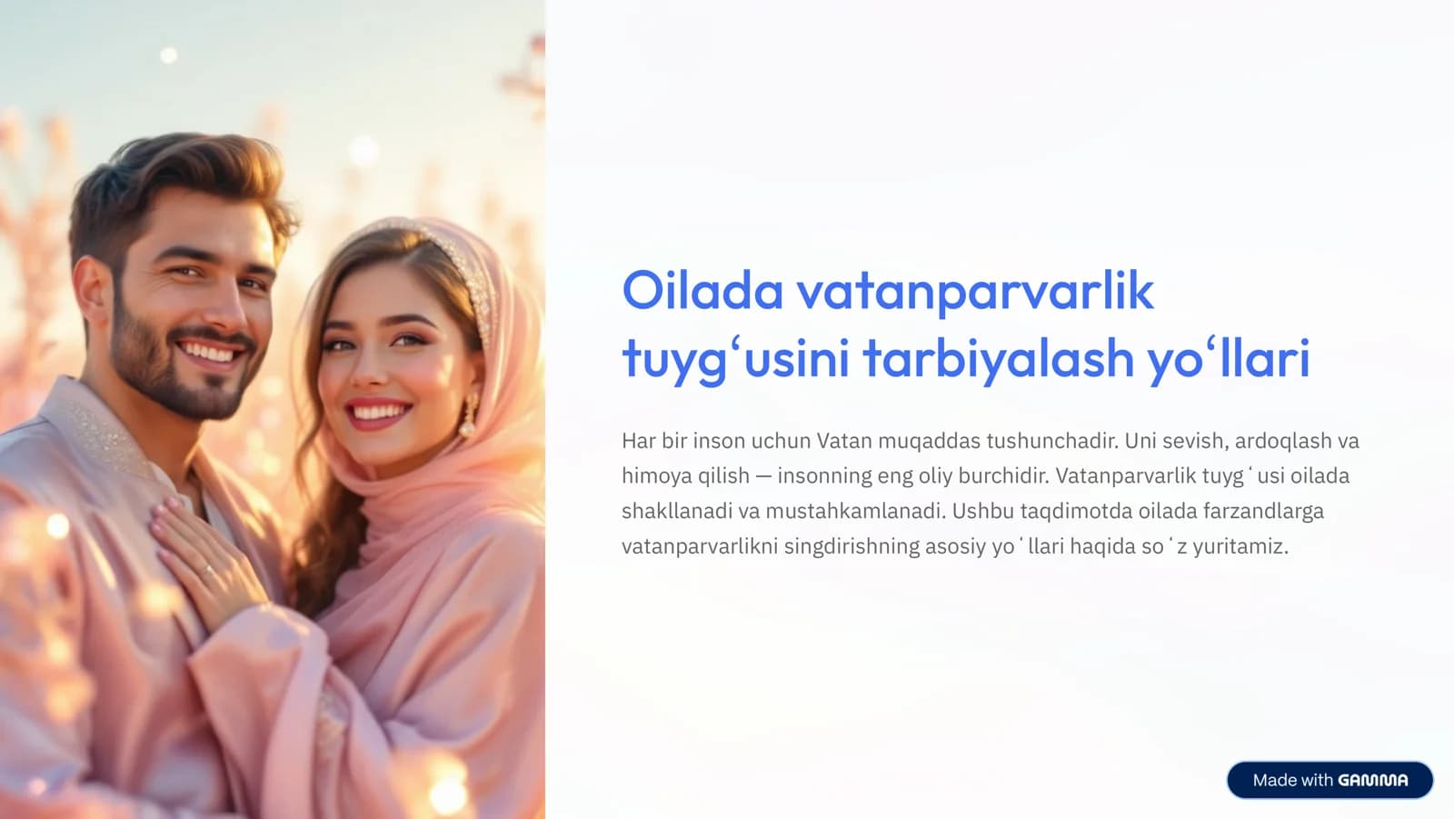Vatanparvarlik tuyg’usini tarbiyalash yo’llari