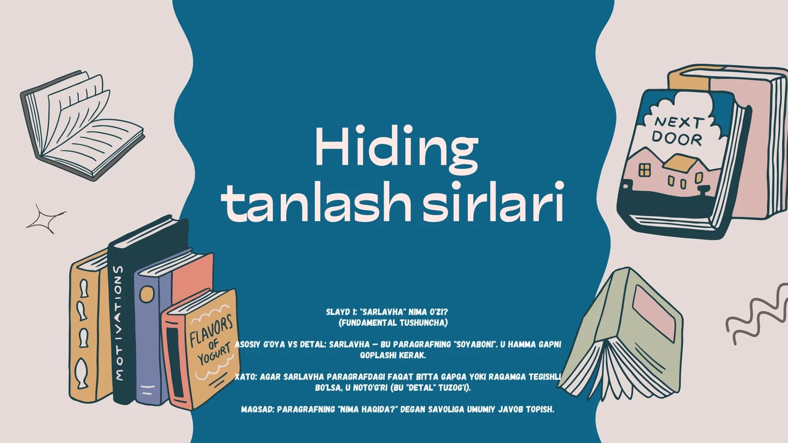 Hiding tanlash sirlari