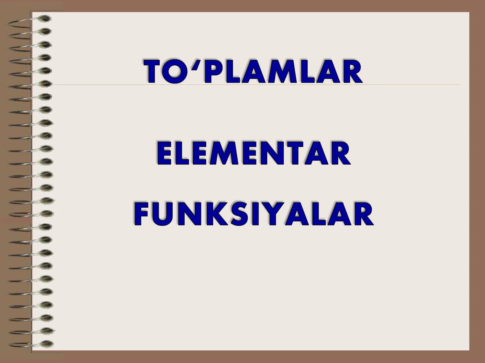 To’plamlar nazariyasida