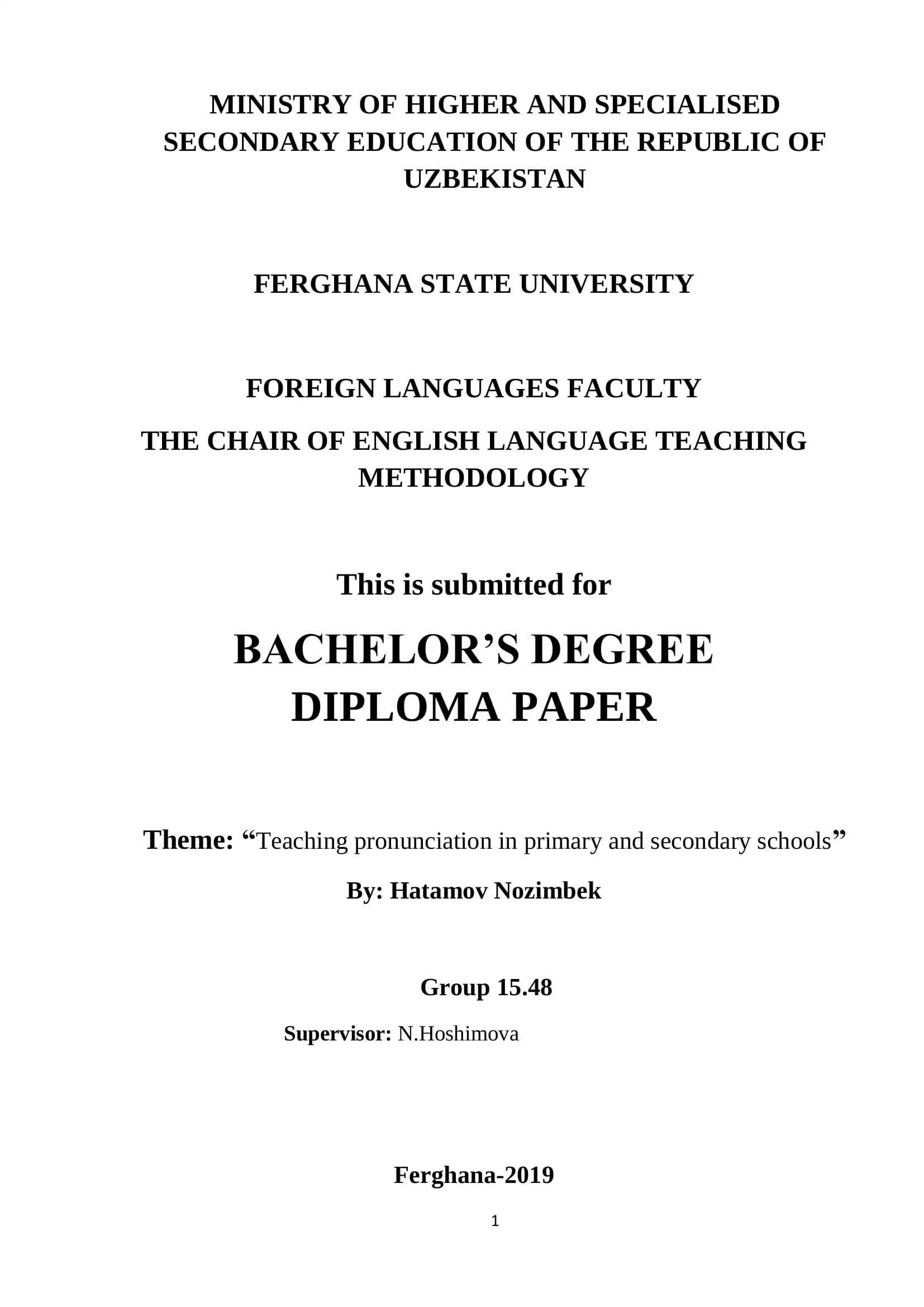 Teaching pronunciation in primary and secondary schools