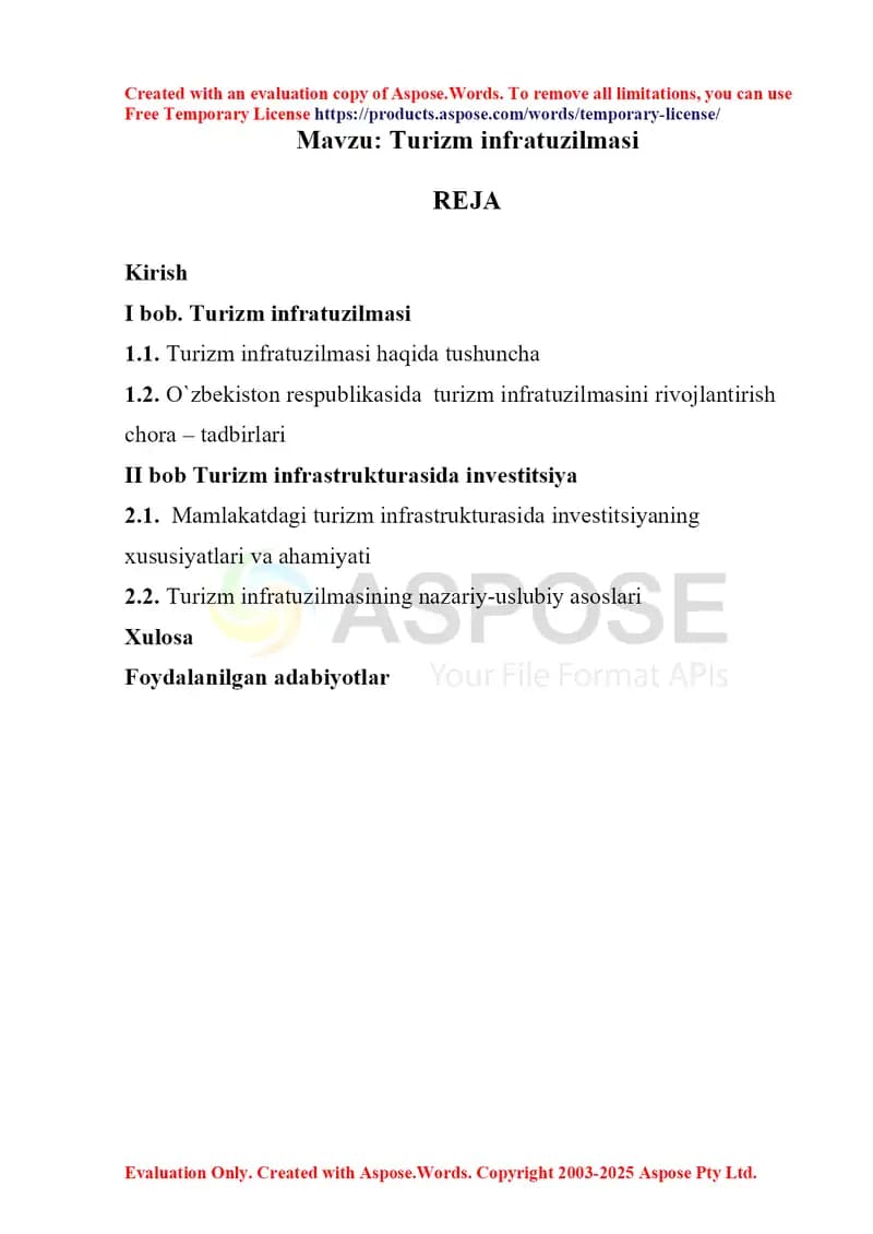 Turizm infratuzilmasi