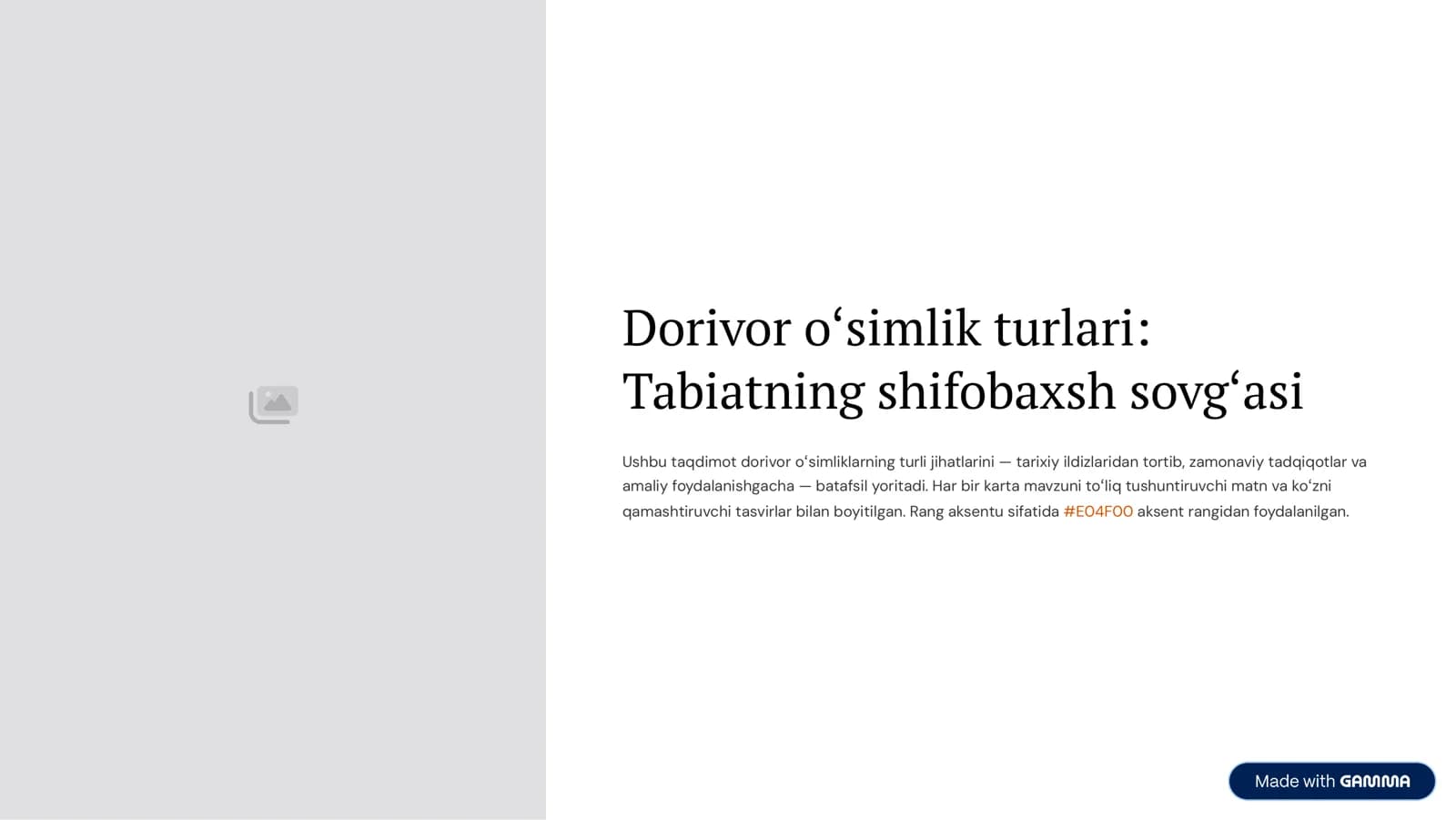 Dorivor oʻsimlik turlari