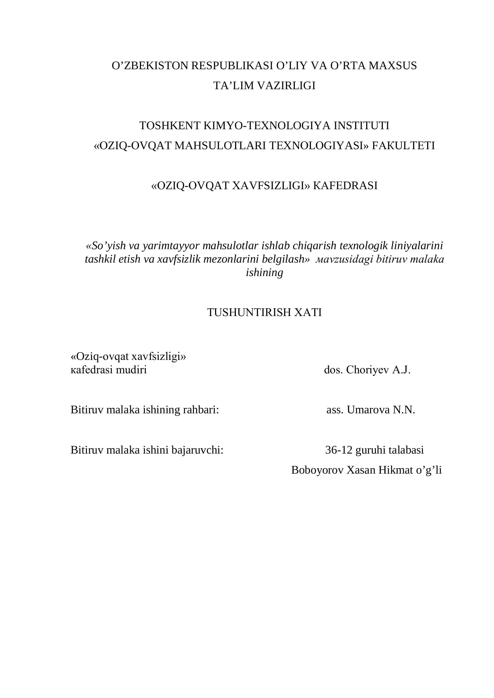 Oziq-ovqat haxfsizligi
