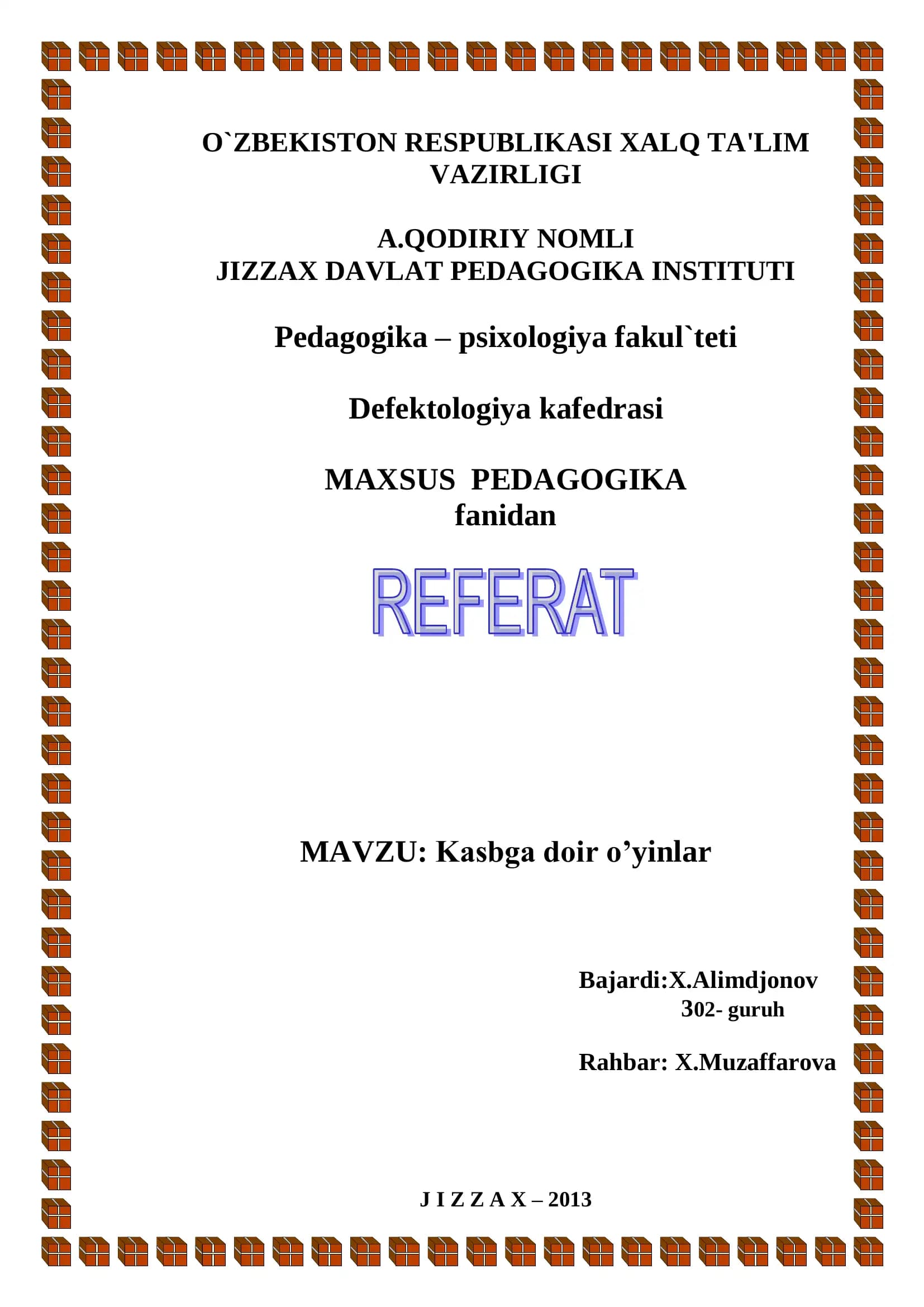 Kasbiy Maslahat O'yini