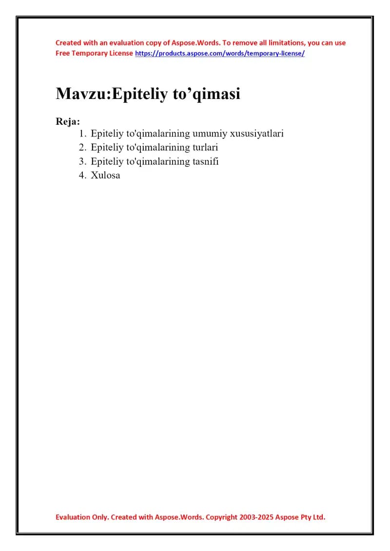 Epiteliy to’qimasi