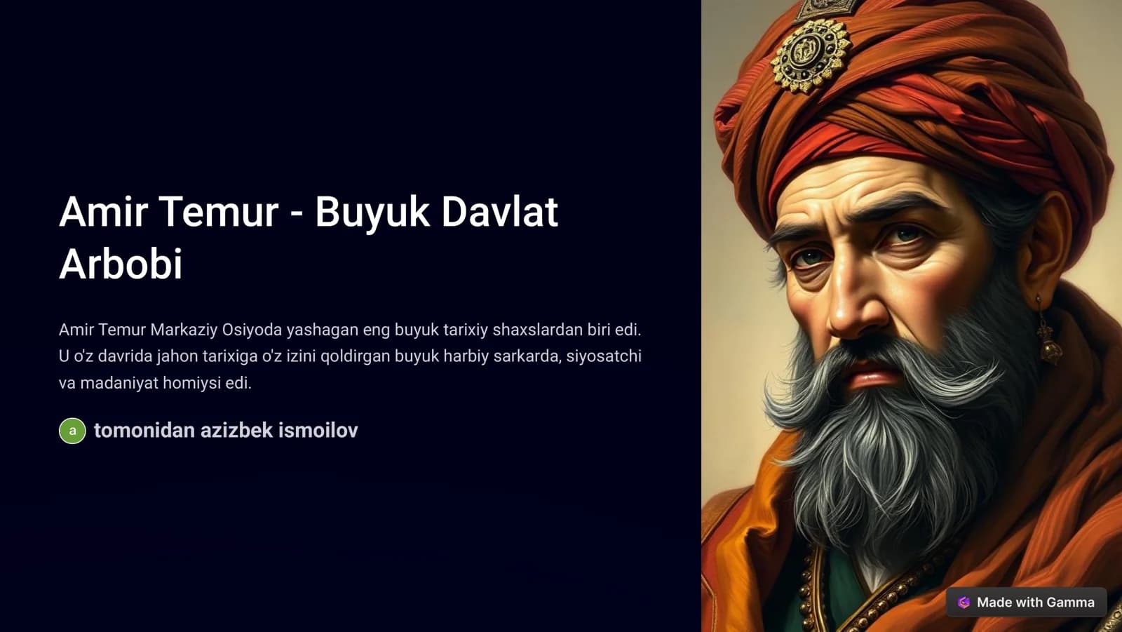 Amir Temur - Buyuk Davlat Arbobi