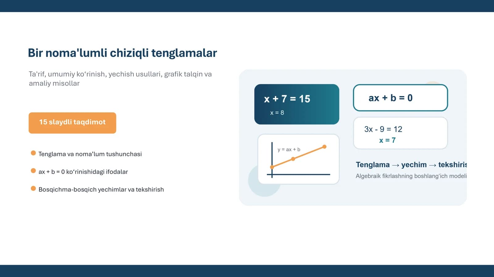 Bir noma'lumli chiziqli tenglama