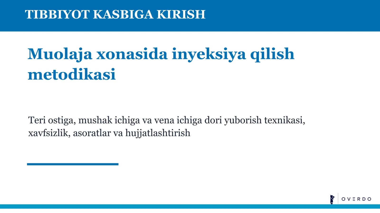 TIBBIYOT KASBIGA KIRISH