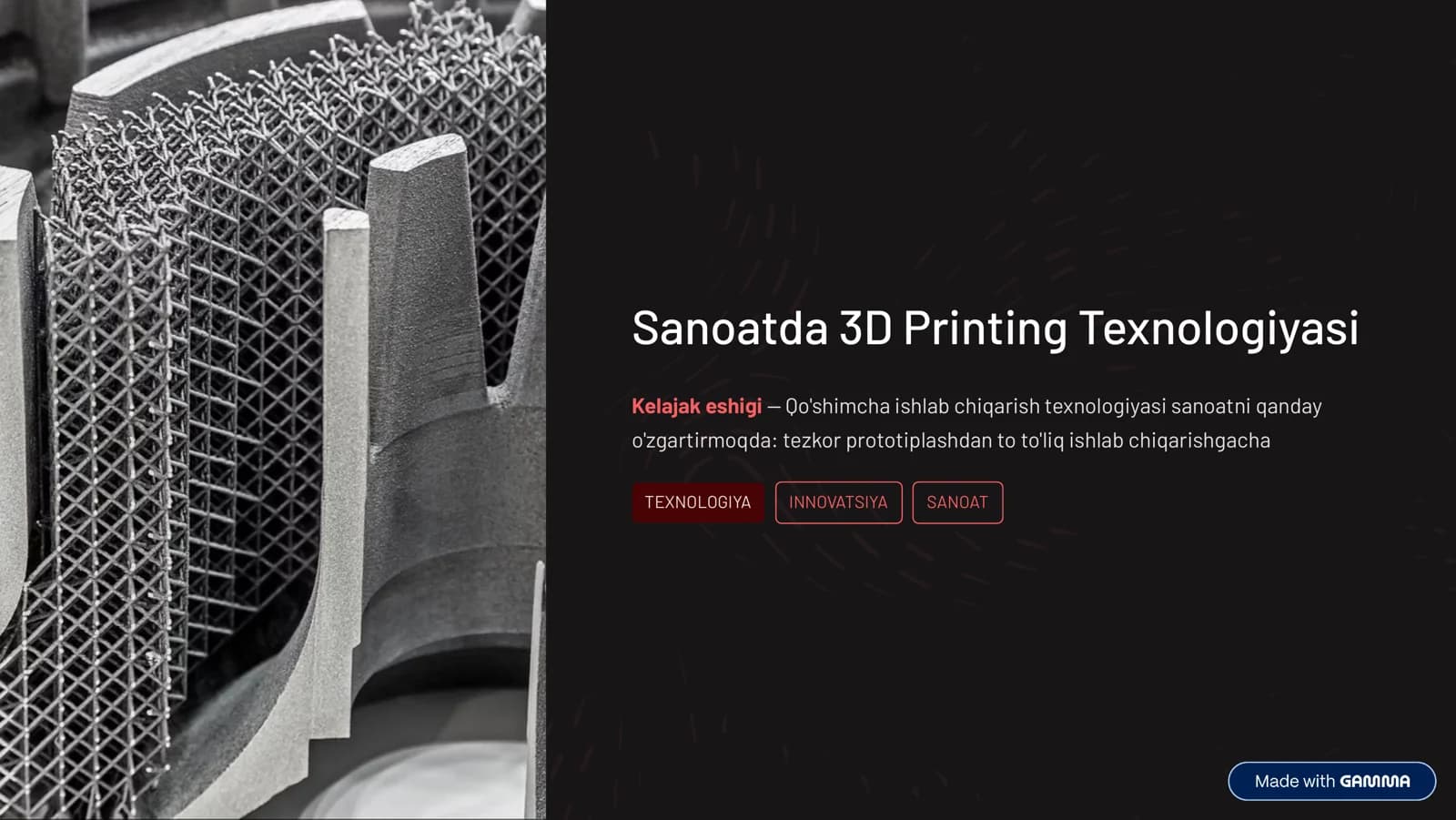 Sanoatda 3D Printing Texnologiyasi