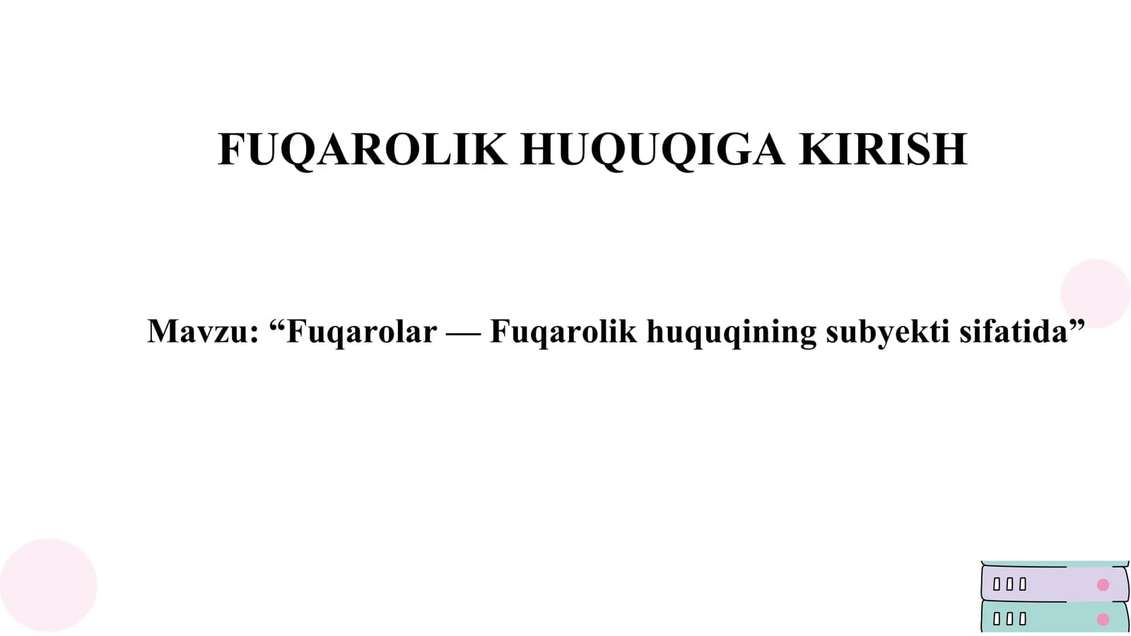 Fuqarolik huquqiga kirish