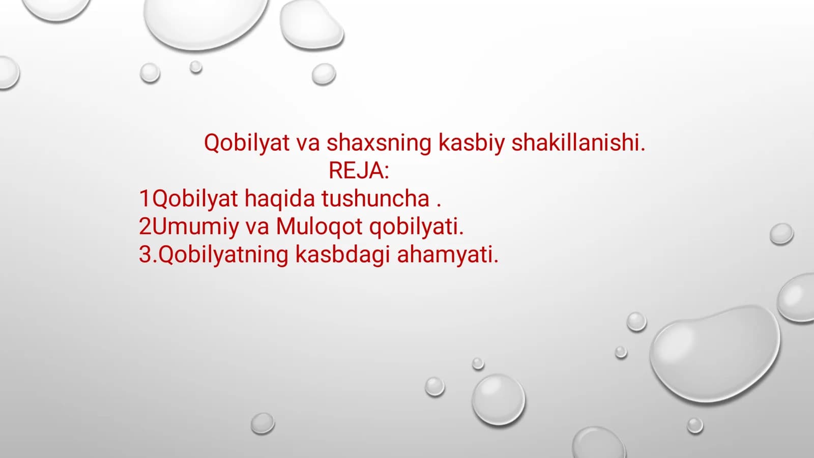 Qobilyat va shaxsning kasbiy shakillanishi