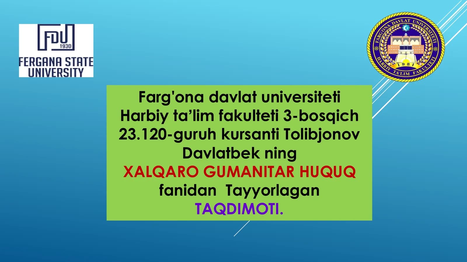 XALQARO GUMANITAR HUQUQ