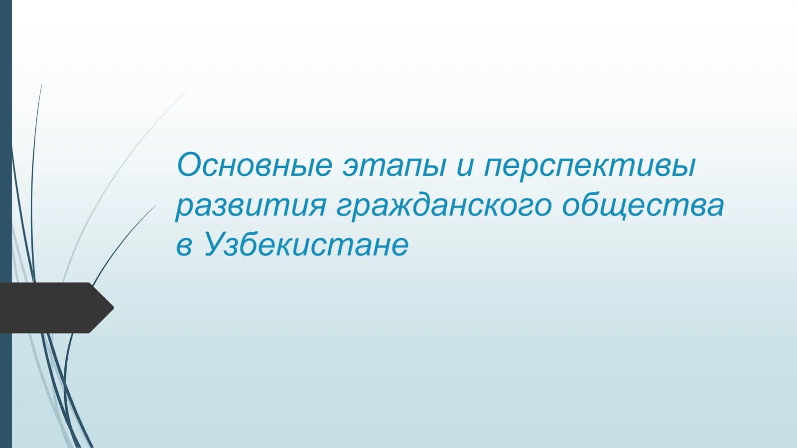 Основные этапы и перспективы  развития гражданского общества  в Узбекистане