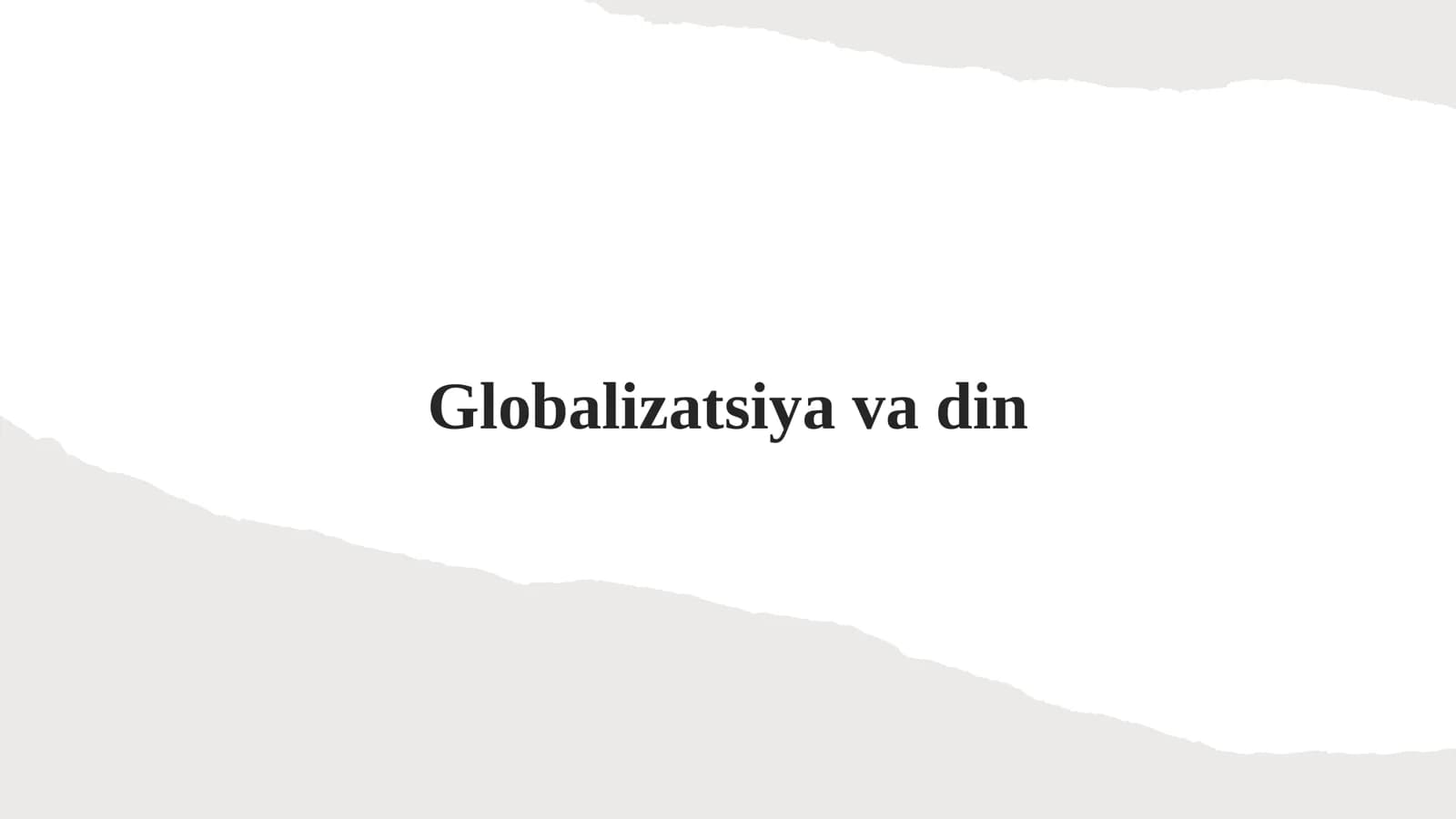 Globalizatsiya va din