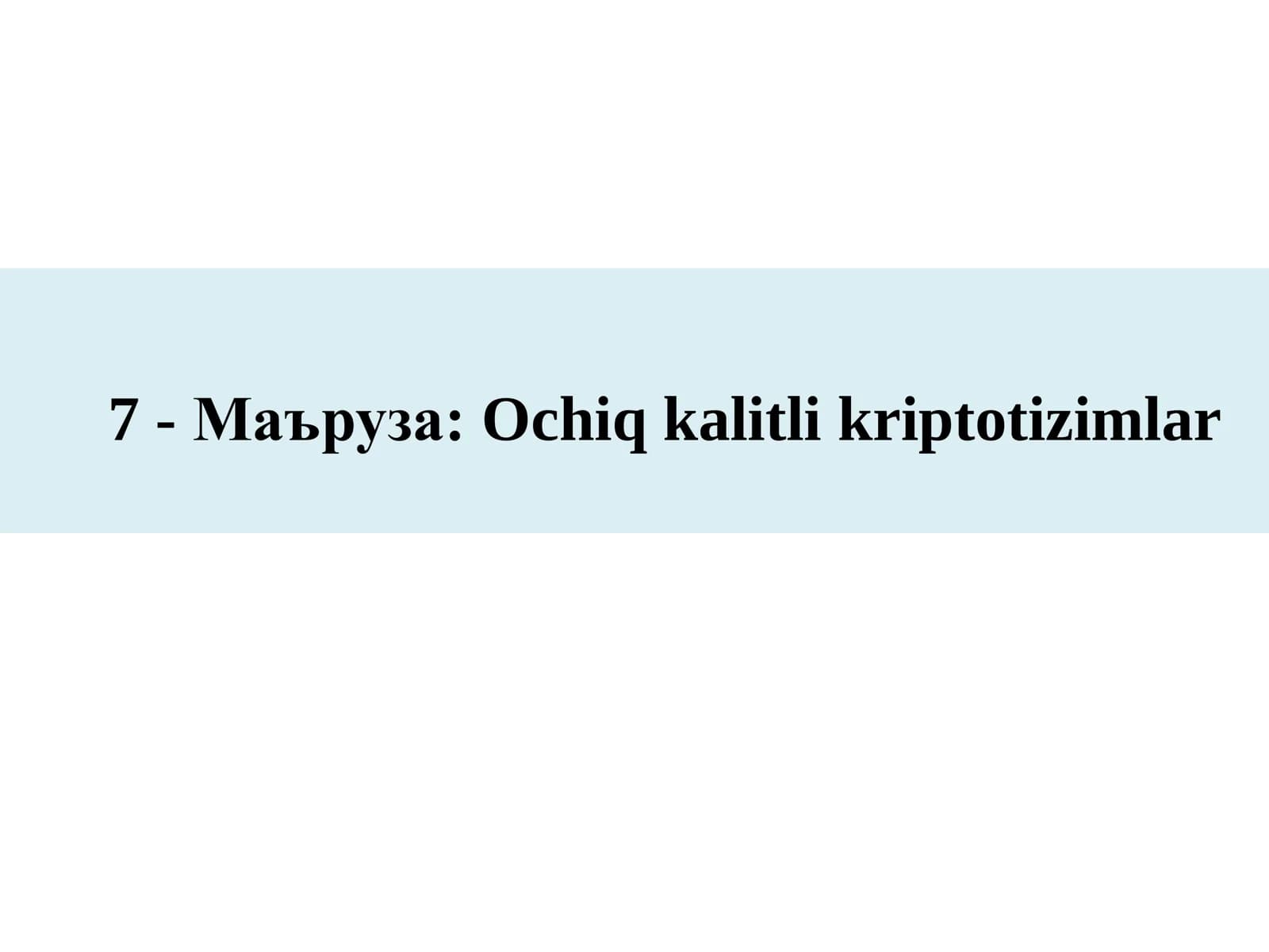 Ochiq kalitli kriptotizimlar